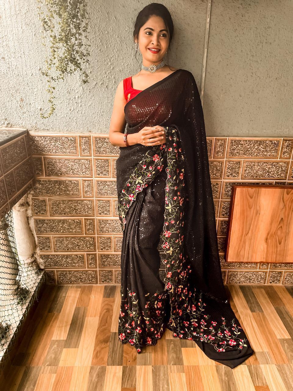 Bt 53 New Latest Designer Georgette Party Wear Saree Collection